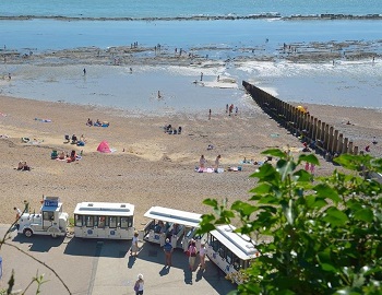 Dotto Train on Seafront by Beach